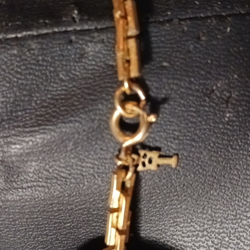 Vintage Gold Tone Brick Link Necklace Unisex 30" Total Length - Picture 3 of 5